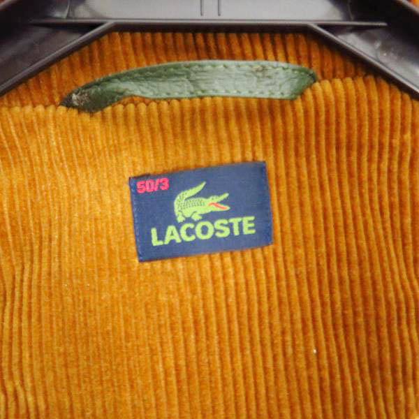 実際に弊社で買取させて頂いたLACOSTE/ラコステ 裏地チェック柄 コーデュロイ ブルゾンジャケット/50/3の画像 2枚目