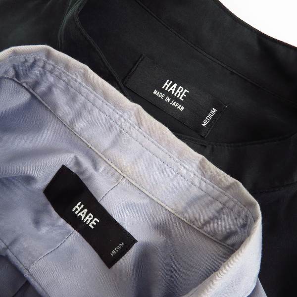 実際に弊社で買取させて頂いたHARE/ハレ 長袖シャツ パープル系/ネイビー系 size：M 2点セットの画像 2枚目