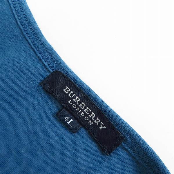 実際に弊社で買取させて頂いたBURBERRY LONDON/バーバリー ロンドン フロントチェック柄 Vネックカットソー ブルー系 4Lの画像 2枚目