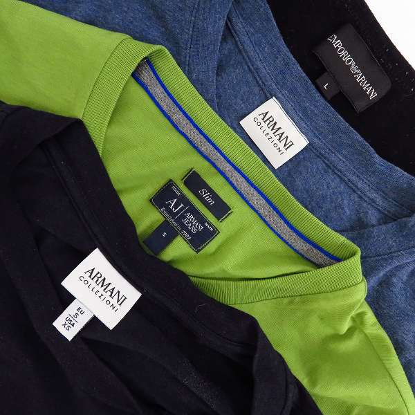 実際に弊社で買取させて頂いたEMPORIO ARMANI/ARMANI JEANS他 プリント/ロゴ/Vネック無地 Tシャツ/S/M/L 4点セットの画像 2枚目