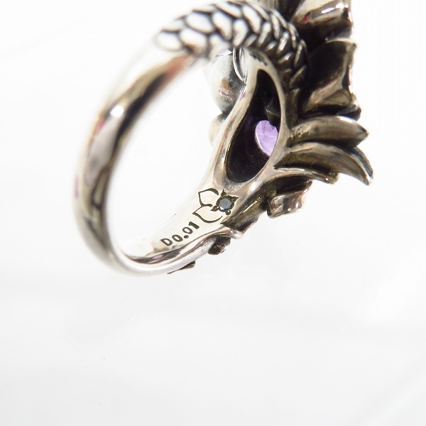 実際に弊社で買取させて頂いた【ギャラ付き】Bloody Mary/ブラッディマリー サマフェス限定 ルミネセンス リングｗ/アメジスト＆ホワイトトパーズ/15号の画像 6枚目