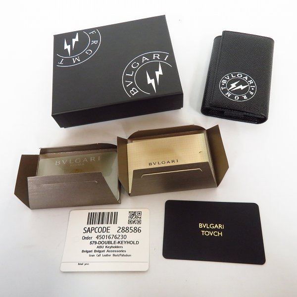 実際に弊社で買取させて頂いたBVLGARI×FRAGMENT/ブルガリ×フラグメント レザー キーケース 288586の画像 6枚目