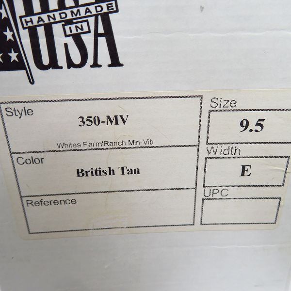 実際に弊社で買取させて頂いたWHITE'S BOOTS/ホワイツブーツ SMOKE JUMPER 350MV LTT British Tan 350-MV/US9.5の画像 8枚目