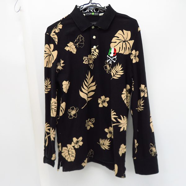 実際に弊社で買取させて頂いたHYDROGEN/ハイドロゲン ハイビスカス/スカル刺繍 ポロシャツ/XXL