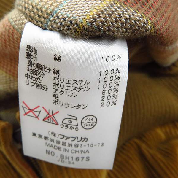 実際に弊社で買取させて頂いたLACOSTE/ラコステ 裏地チェック柄 コーデュロイ ブルゾンジャケット/50/3の画像 3枚目