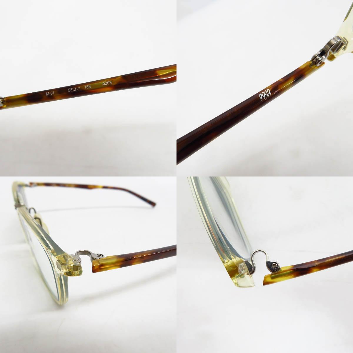 実際に弊社で買取させて頂いた999.9/フォーナインズ メガネフレーム/アイウェア M-61の画像 4枚目