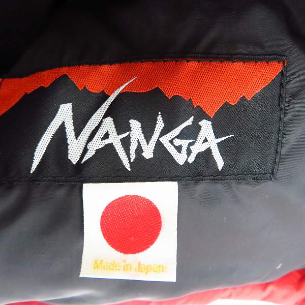 実際に弊社で買取させて頂いたBACK CHANNEL×NANGA/バックチャンネル×ナンガ 16AW HOODED DOWN JACKET 赤/Mの画像 4枚目