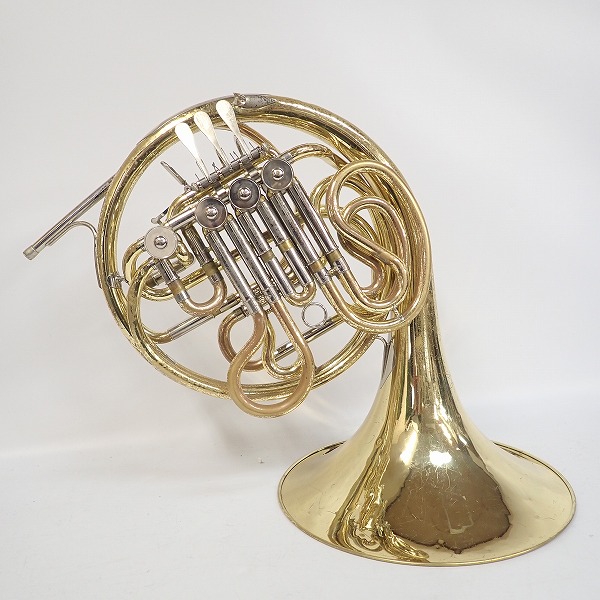 実際に弊社で買取させて頂いた★【ジャンク】YAMAHA/ヤマハ YHR-664/YHR664 フレンチホルン ゴールド ハードケース付の画像 1枚目