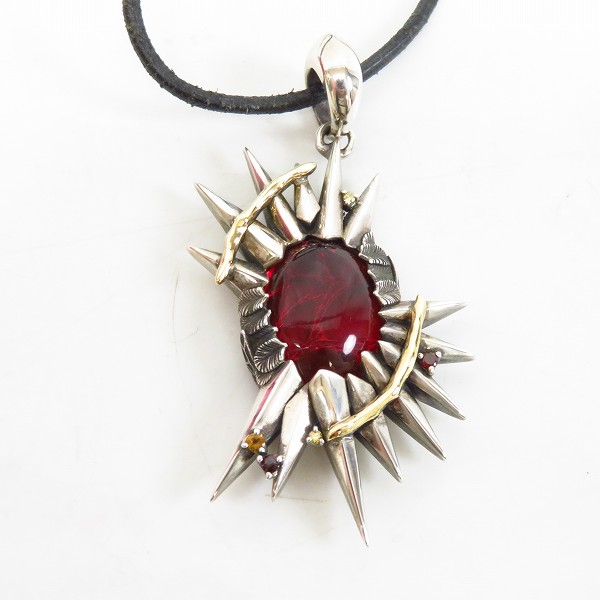 実際に弊社で買取させて頂いた【ギャラ付き】Bloody Mary/ブラッディマリー K18 エス ペンダント レッドアンバーの画像 1枚目