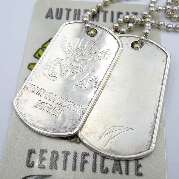 実際に弊社で買取させて頂いた【ギャラ付】CRAZY PIG/クレイジーピッグ DOG TAG/ドッグタグ ペンダント/ネックレス