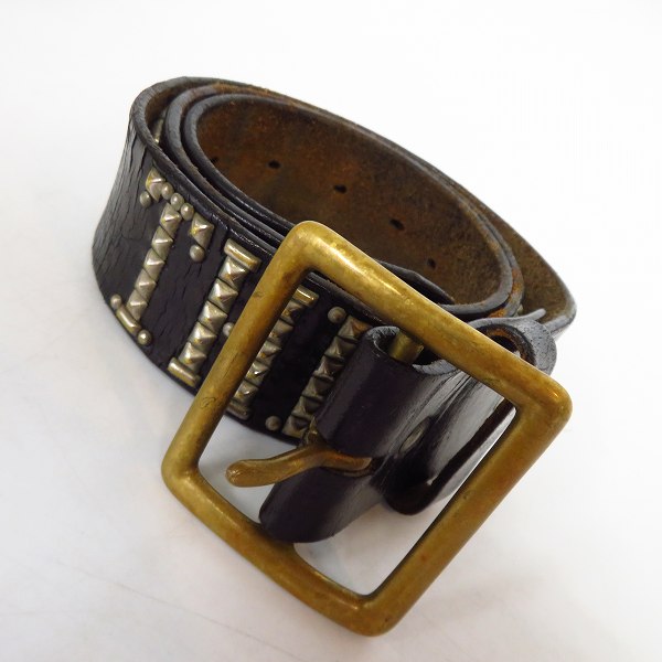 実際に弊社で買取させて頂いたCRIMIE/クライミー レザー ベルト スタッズ ブラック/34