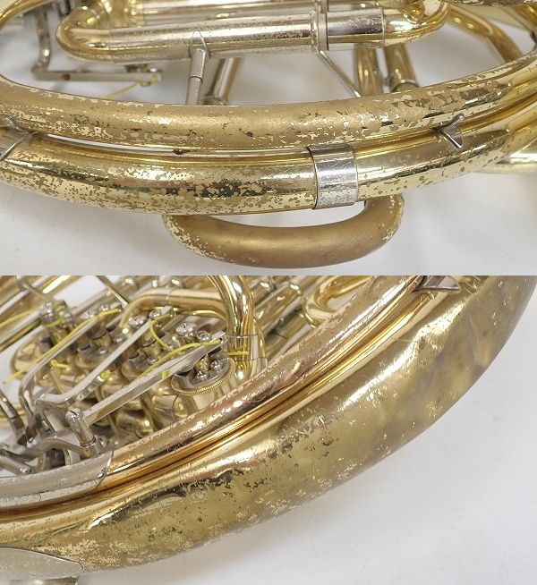 実際に弊社で買取させて頂いた★【ジャンク】YAMAHA/ヤマハ YHR567 フレンチホルン ゴールド ハードケース付の画像 6枚目