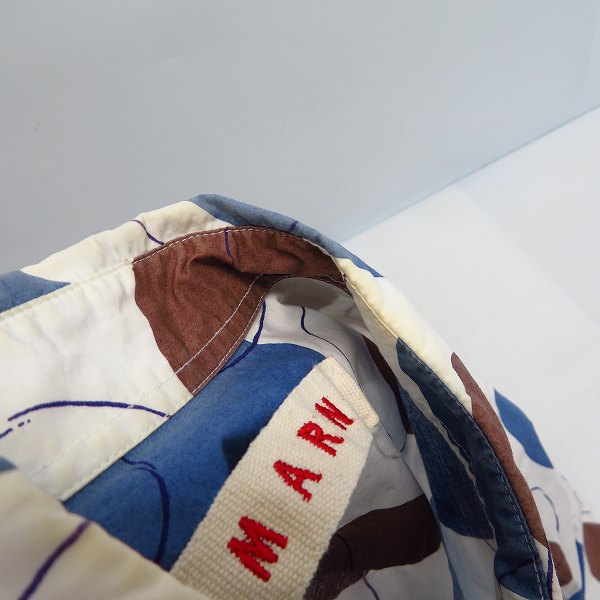 実際に弊社で買取させて頂いたMARNI/マルニ 水玉模様 半袖コットンシャツ size：44の画像 5枚目