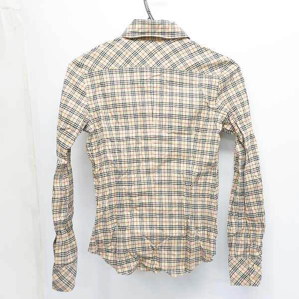 実際に弊社で買取させて頂いたBURBERRY BLUE LABEL/バーバリーブルーレーベル ホース刺繍 チェック柄長袖シャツ FE501-170-43/38の画像 1枚目