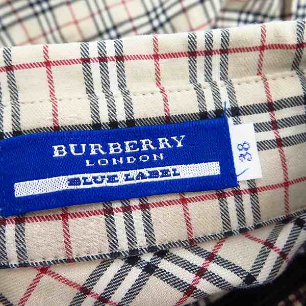 実際に弊社で買取させて頂いたBURBERRY BLUE LABEL/バーバリーブルーレーベル ホース刺繍 チェック柄長袖シャツ FE501-170-43/38の画像 2枚目