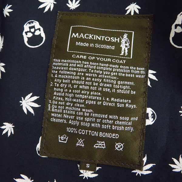 実際に弊社で買取させて頂いたLucien PellatFinet × MACKINTOSH/ルシアンペラフィネ × マッキントッシュ 裏地総柄 ゴム引きコート /Sの画像 3枚目