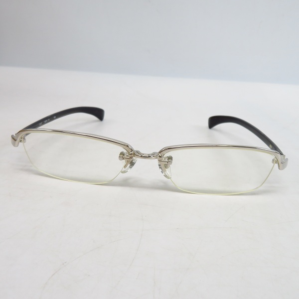 実際に弊社で買取させて頂いた999.9/フォーナインズ 度入り眼鏡/メガネフレーム ハーフリム O-21Tの画像 1枚目
