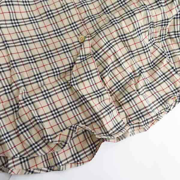 実際に弊社で買取させて頂いたBURBERRY BLUE LABEL/バーバリーブルーレーベル ホース刺繍 チェック柄長袖シャツ FE501-170-43/38の画像 7枚目
