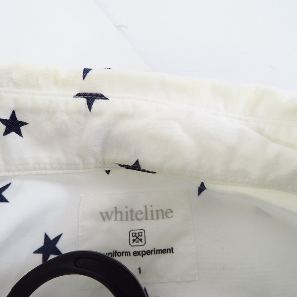 実際に弊社で買取させて頂いたuniform experimen/ユニフォームエクスペリメント Whiteline スター総柄 長袖シャツ UE-101011/1の画像 6枚目