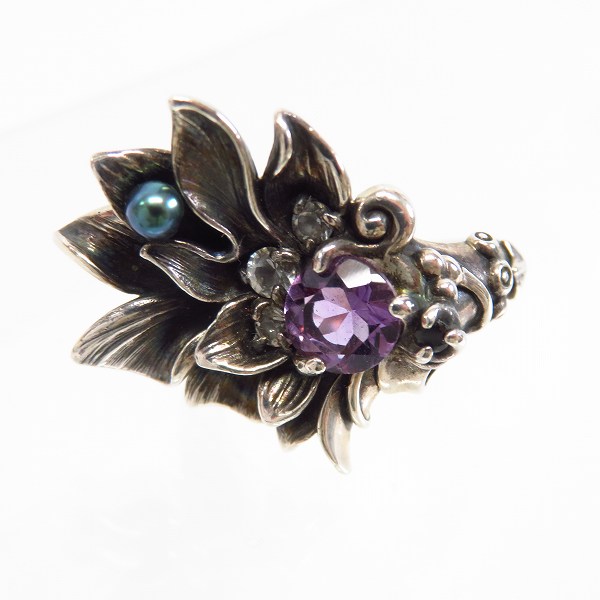 実際に弊社で買取させて頂いた【ギャラ付き】Bloody Mary/ブラッディマリー サマフェス限定 ルミネセンス リングｗ/アメジスト＆ホワイトトパーズ/15号