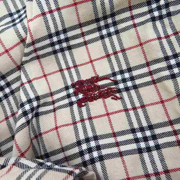 実際に弊社で買取させて頂いたBURBERRY BLUE LABEL/バーバリーブルーレーベル ホース刺繍 チェック柄長袖シャツ FE501-170-43/38の画像 5枚目