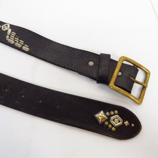 実際に弊社で買取させて頂いたCRIMIE/クライミー レザー ベルト スタッズ ブラック/34の画像 3枚目