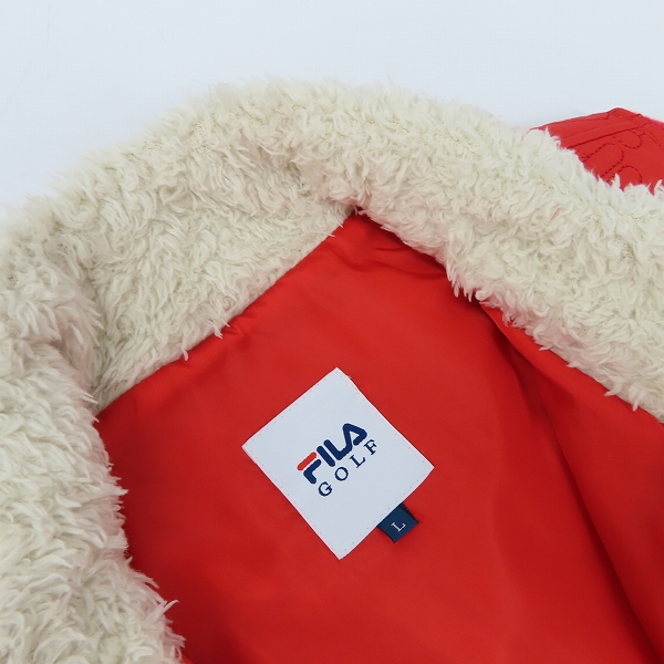 実際に弊社で買取させて頂いたFILA/フィラ GOLF 襟ボア ナイロンベスト/ボアトラックジャケット/ボアジャケット L 3点セットの画像 4枚目