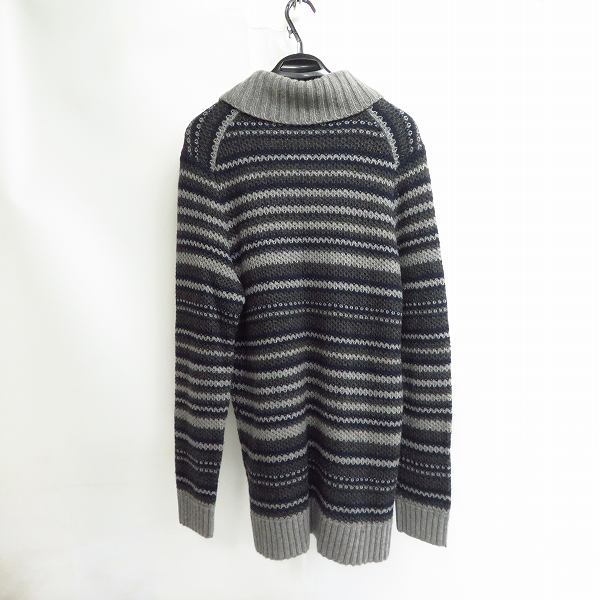 実際に弊社で買取させて頂いたHUGO BOSS/ヒューゴボス セーター ショールカラー ストライプ デザイン Lの画像 1枚目