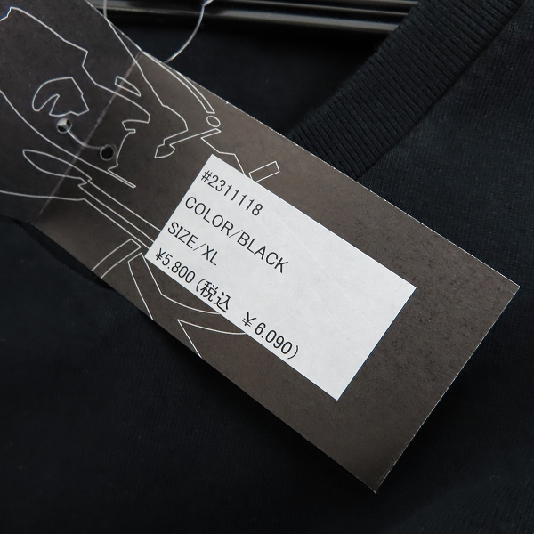 実際に弊社で買取させて頂いた【未使用含む】BackChannel/バックチャンネル Vネック 半袖 Tシャツ ブラック/ホワイト/XL 2点セットの画像 4枚目