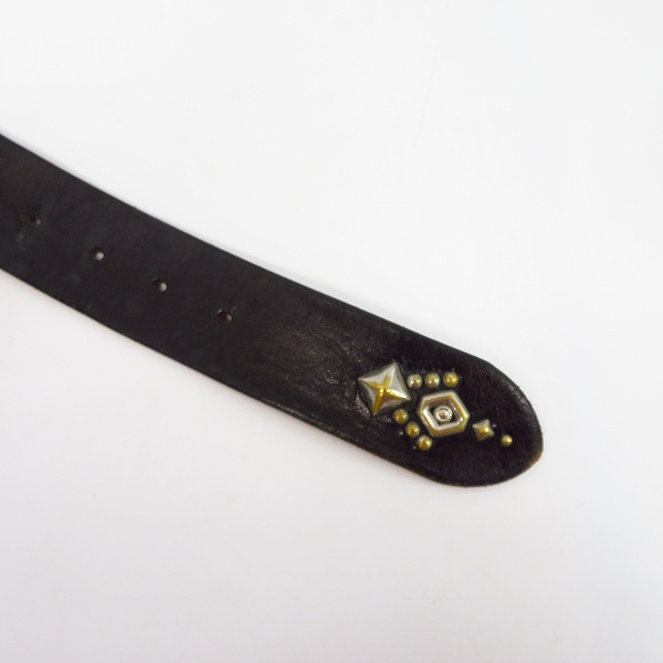 実際に弊社で買取させて頂いたCRIMIE/クライミー レザー ベルト スタッズ ブラック/34の画像 8枚目
