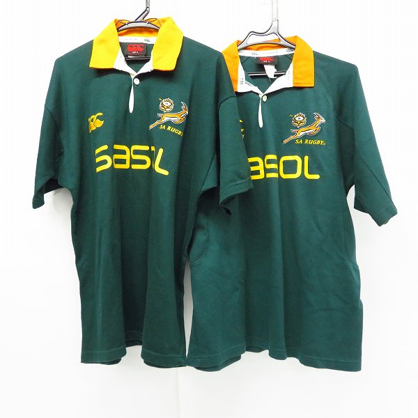 実際に弊社で買取させて頂いたCANTERBURY/カンタベリー 南アフリカ代表 SA RUGBY 半袖/長袖ラガーシャツ ポロシャツ size：M 2点セット