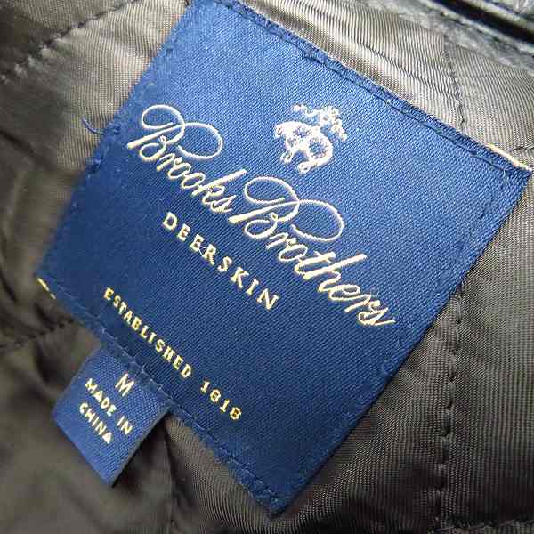 実際に弊社で買取させて頂いたBrooks Brothers/ブルックスブラザーズ ディアスキン レザーPコート/Mの画像 2枚目
