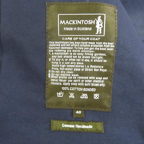 実際に弊社で買取させて頂いた【定価14万】104 MACKINTOSH/ワンオーフォーマッキントッシュ ゴム引き コーデュロイ ジャケット/ブルゾン /40の画像 6枚目