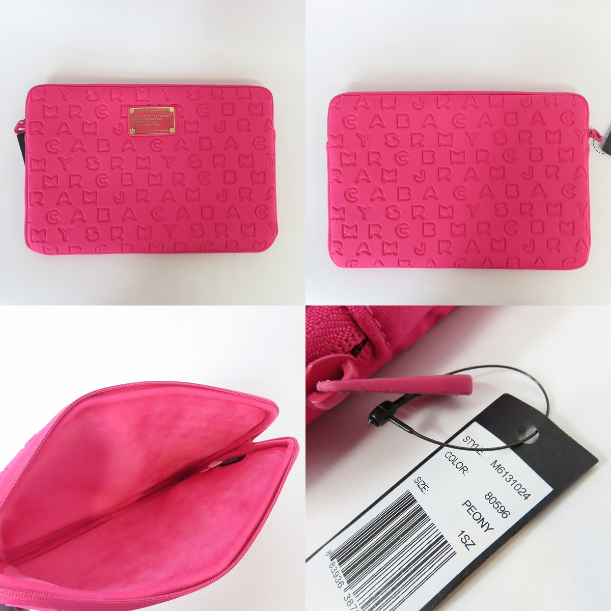 実際に弊社で買取させて頂いた【未使用】MARC BY MARC JACOBS/マークバイマークジェイコブス タブレットケース ロゴ オレンジ/ピンク/ブラック 3点セットの画像 2枚目