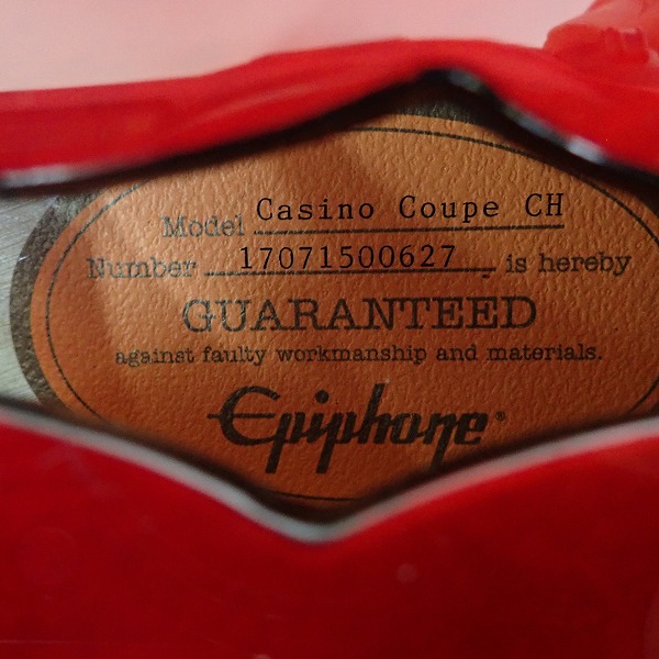 実際に弊社で買取させて頂いた★Epiphone/エピフォン Casino Coupe/カジノクーペ CH セミアコ ソフトケース付の画像 4枚目