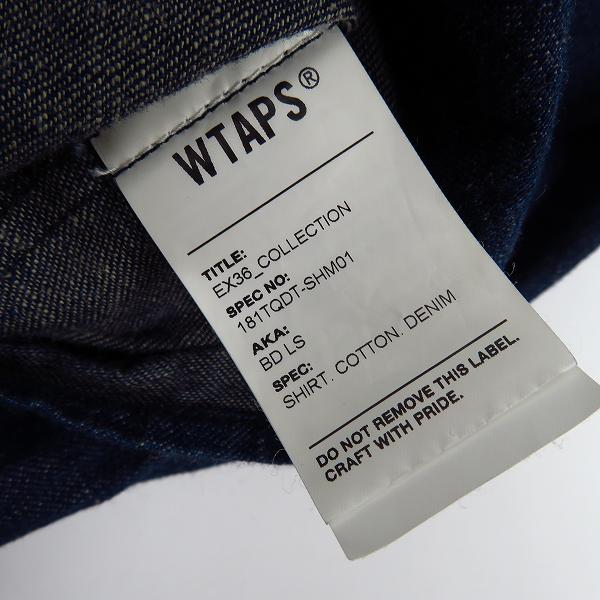 実際に弊社で買取させて頂いたWTAP/ダブルタップス 18SS SBD LS SHIR/デニム 長袖シャツ 181TQDT-SHM01/01の画像 3枚目