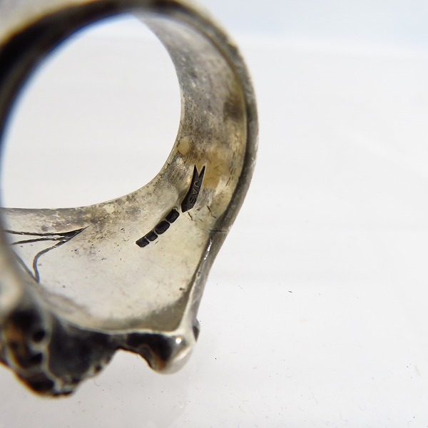 実際に弊社で買取させて頂いたCRAZY PIG/クレイジーピッグ THREE QUARTER SKULL&BONE RING 19号の画像 8枚目