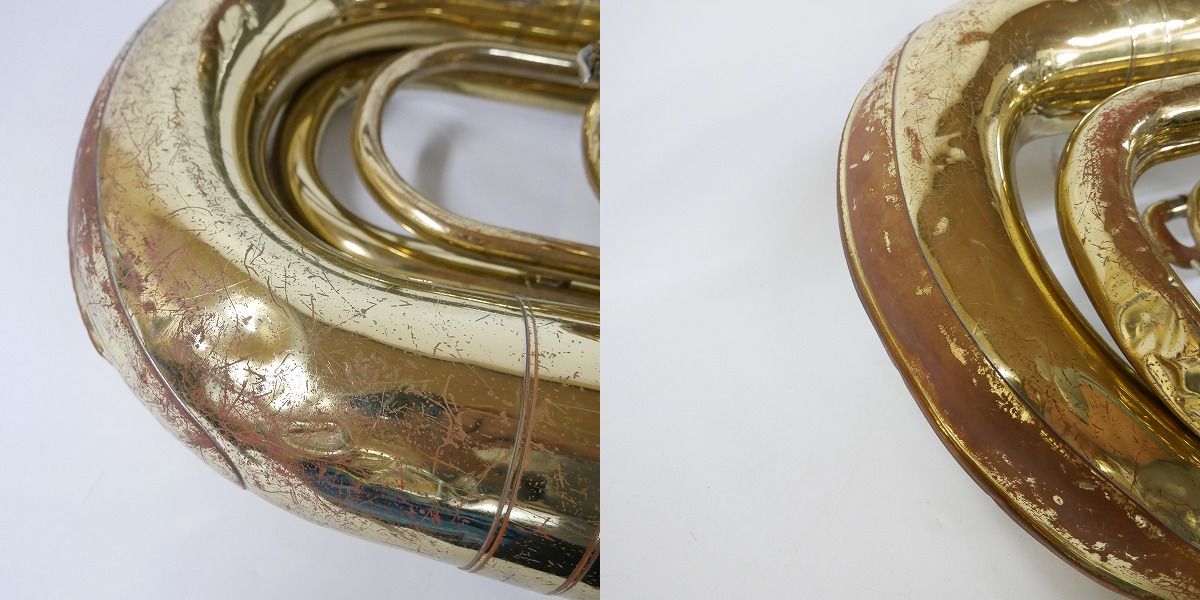 実際に弊社で買取させて頂いた★【ジャンク】YAMAHA/ヤマハ YBB321 チューバ ハードケース付の画像 7枚目