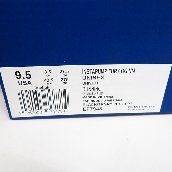 実際に弊社で買取させて頂いた【未使用】Reebok/リーボック InstaPump Fury OG NMインスタポンプフューリー EF7948/27.5の画像 7枚目