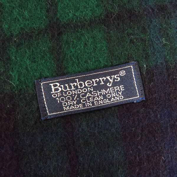 実際に弊社で買取させて頂いたBurberry's/バーバリーズ ノバチェック柄 カシミヤ マフラー グリーンの画像 1枚目