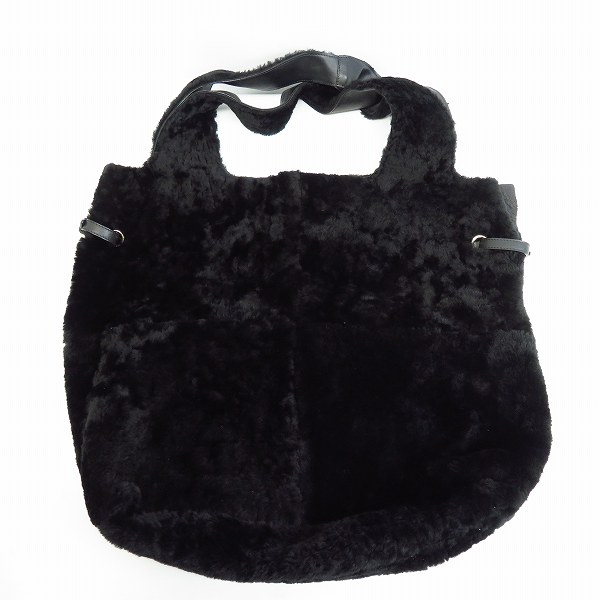 実際に弊社で買取させて頂いたGIVENCHY/ジバンシー リバーシブル トートバッグ ムートン ポーチ付き ブラックの画像 1枚目