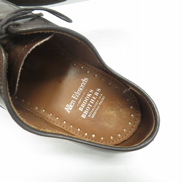実際に弊社で買取させて頂いたBROOKS BROTHERS×Allen Edmonds/ブルックスブラザーズ×アレンエドモンズ ストレートチップ ビジネスシューズ 7.5Eの画像 4枚目