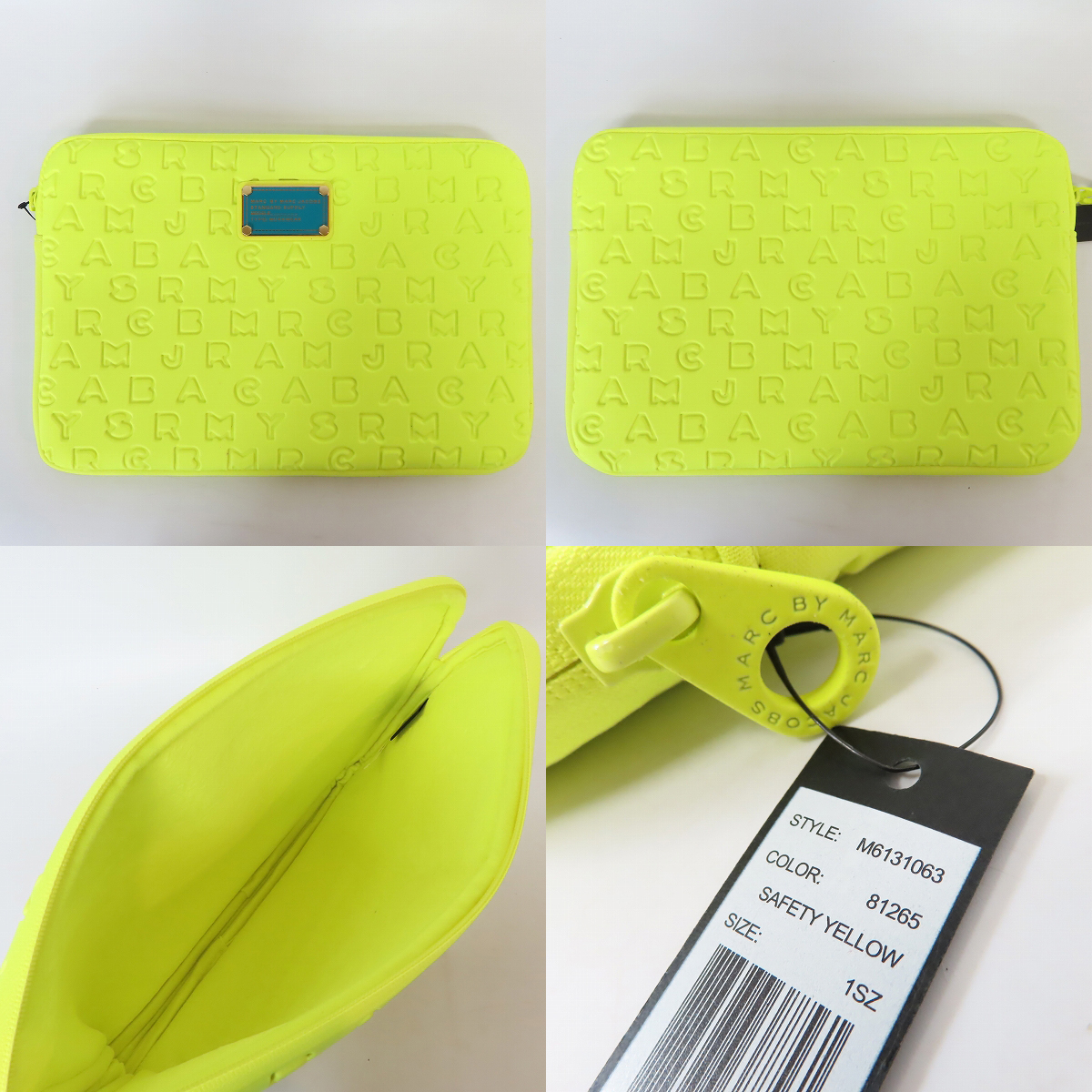 実際に弊社で買取させて頂いた【未使用】MARC BY MARC JACOBS/マークバイマークジェイコブス PC/タブレットケース ロゴ イエロー/ピンク/ブラック 3点セットの画像 1枚目