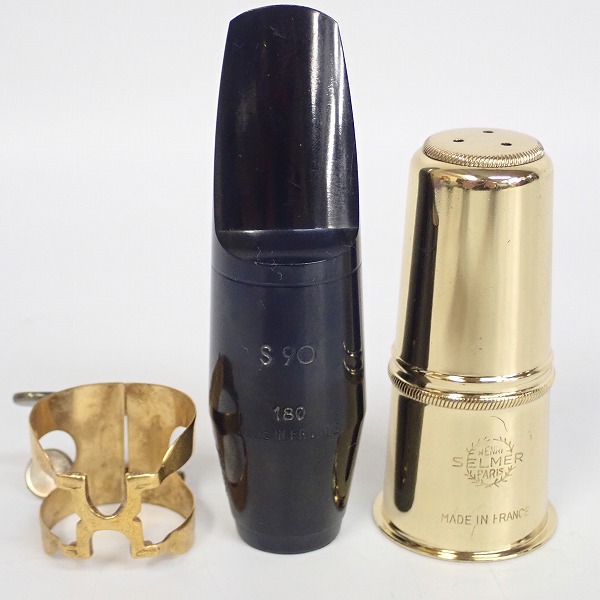 実際に弊社で買取させて頂いたSELMER/セルマー アルトサックス用 S90 180 マウスピース リガチャー/キャップ付き 