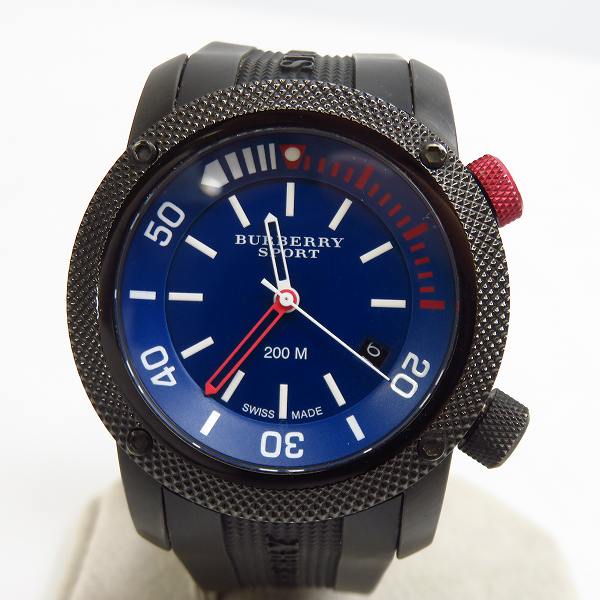 実際に弊社で買取させて頂いたBURBERRY SPORT/バーバリースポーツ 200M ラバーベルト 腕時計【動作未確認】