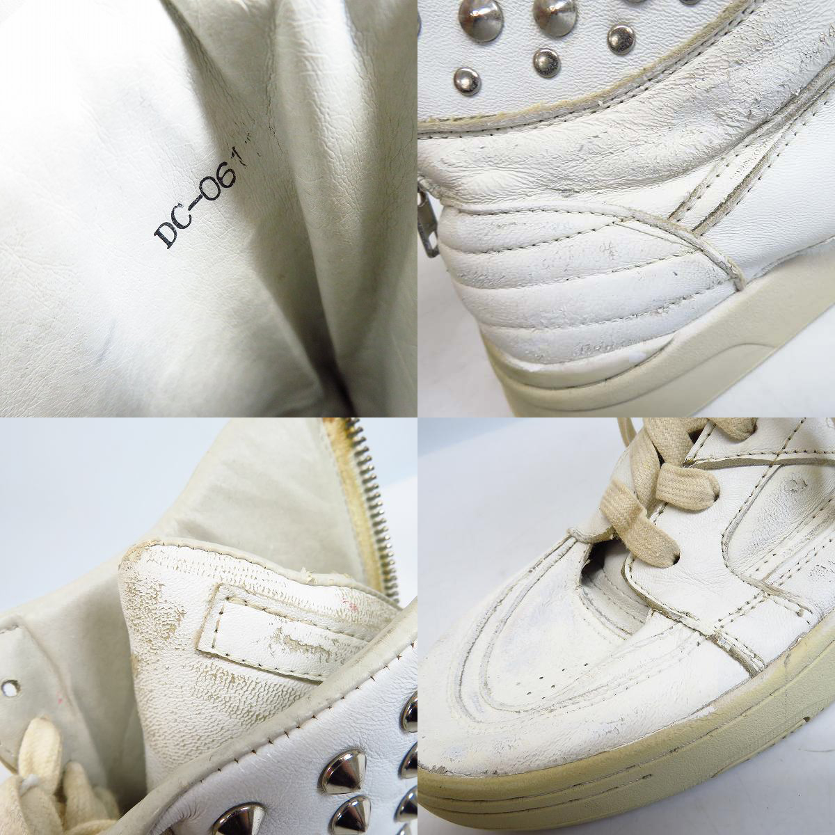実際に弊社で買取させて頂いたDIET BUTCHER SLIM SKIN/ダイエットブッチャースリムスキン バックジップ スタッズ ハイカットスニーカーの画像 5枚目
