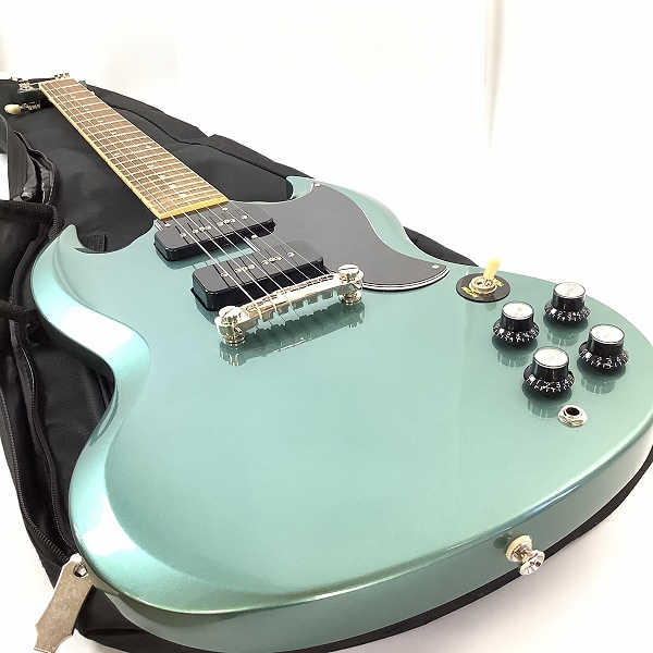 実際に弊社で買取させて頂いた★Epiphone by Gibson/エピフォン SG Special P-90 Kalamazooヘッド Faded Pelham Blue エレキギター ソフトケース付き