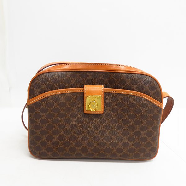 実際に弊社で買取させて頂いたCELINE/セリーヌ マカダム柄 ショルダーバッグ ブラウンの画像 1枚目