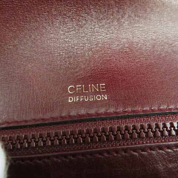 実際に弊社で買取させて頂いたCELINE DIFFUSION/セリーヌ ディフュージョン レザー ショルダーバッグ ボルドー系の画像 6枚目