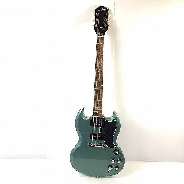実際に弊社で買取させて頂いた★Epiphone by Gibson/エピフォン SG Special P-90 Kalamazooヘッド Faded Pelham Blue エレキギター ソフトケース付きの画像 8枚目